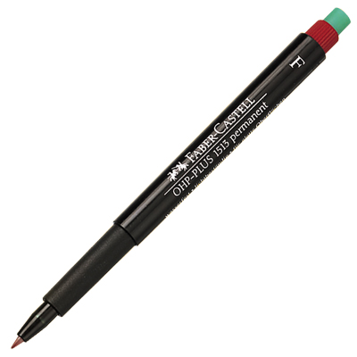 ปากกาเขียนแผ่นใสลบไม่ได้ 0.6 มม.แดง (F) Faber-Castell