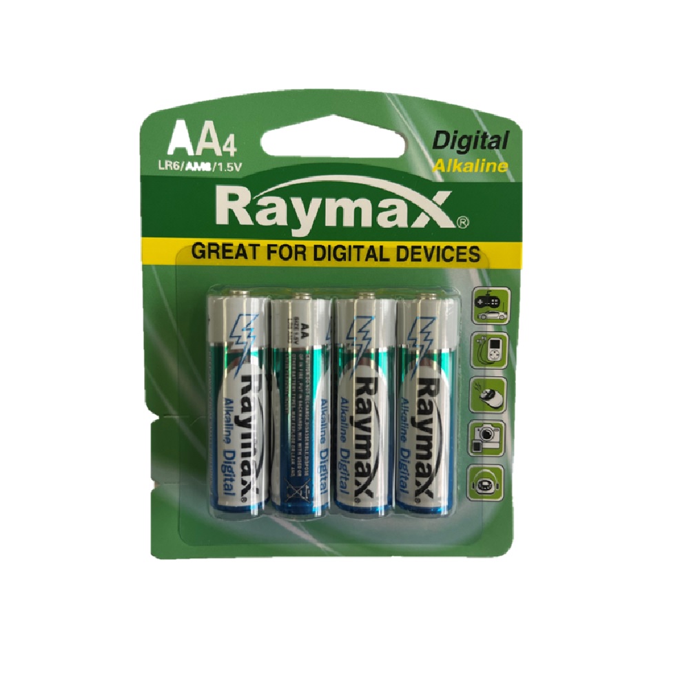 ถ่านอัลคาไลน์ AA (แพ็ค 4 ก้อน) RAYMAX- LR6/4B AA