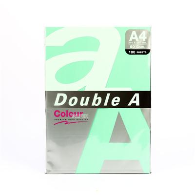 กระดาษสีถ่ายเอกสาร A4 80แกรม เขียว(100แผ่น) Double A