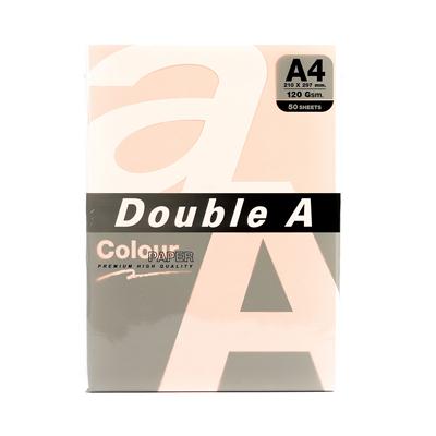 กระดาษการ์ดสี A4 120แกรม ชมพู (แพ็ค50แผ่น) Double A