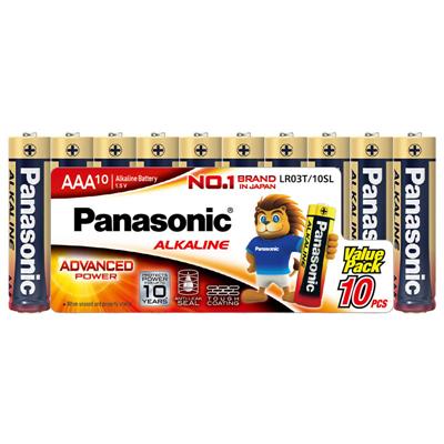 ถ่านอัลคาไลน์ AAA (แพ็ค10ก้อน) ทอง Panasonic LR03T/10SL