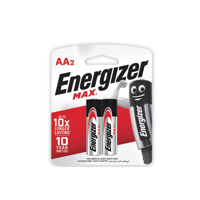 ถ่านอัลคาไลน์ E91-BP2 AA (แพ็ค 2 ก้อน) Energizer Max