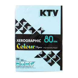 [5000936] กระดาษสีถ่ายเอกสาร A4 80 แกรม ฟ้า (500แผ่น) KTV