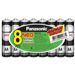 [699] ถ่านแมงกานีส AA (แพ็ค8ก้อน) ดำ Panasonic R6NT/8SL