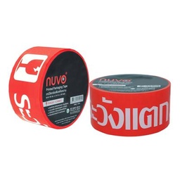 [7009294] เทปโอพีพีพิมพ์ข้อความ ระวังแตก พื้นแดง48mm.x40y นูโว