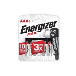 [2000868] ถ่านอัลคาไลน์ AAA 1.5โวลต์ (แพ็ค6ก้อน) Energizer Max